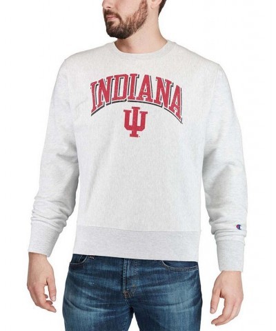 Men's Gray Indiana Hoosiers Arch Over Logo Reverse Weave Pullover Sweatshirt $34.85 Sweatshirt