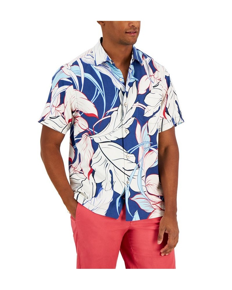 Men's Jacquard Fronds Isles Shirt Blue $44.77 Shirts