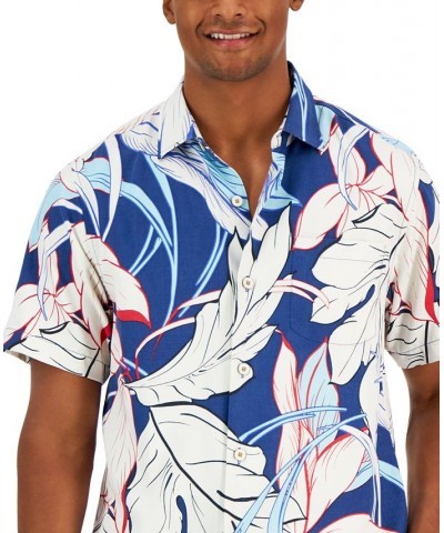 Men's Jacquard Fronds Isles Shirt Blue $44.77 Shirts