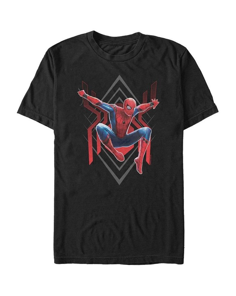 Marvel Men's Spider-Man Far From Home Geometric Jumping Portrait Short Sleeve T-Shirt Black $14.00 T-Shirts