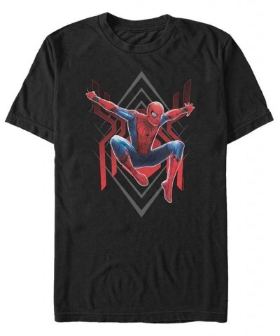 Marvel Men's Spider-Man Far From Home Geometric Jumping Portrait Short Sleeve T-Shirt Black $14.00 T-Shirts