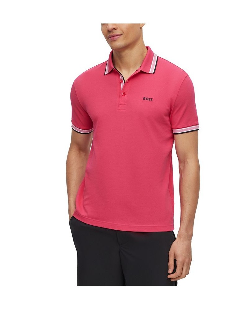 BOSS Men's Logo Cotton Polo Shirt Pink $38.88 Polo Shirts