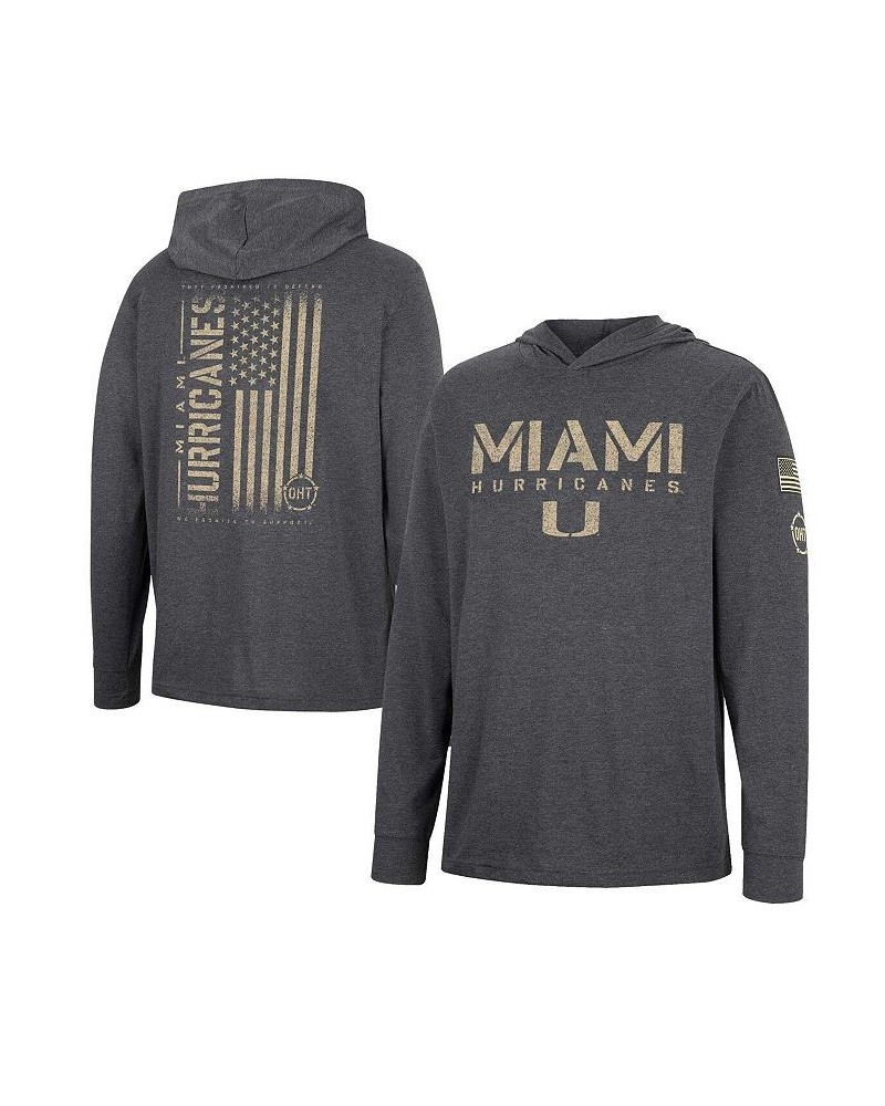 Men's Charcoal Miami Hurricanes Team OHT Military-Inspired Appreciation Hoodie Long Sleeve T-shirt $32.44 T-Shirts