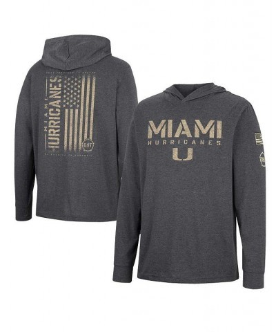 Men's Charcoal Miami Hurricanes Team OHT Military-Inspired Appreciation Hoodie Long Sleeve T-shirt $32.44 T-Shirts