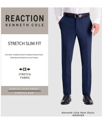 Men's Slim-Fit Stretch Gabardine Dress Pants Blue $19.24 Pants