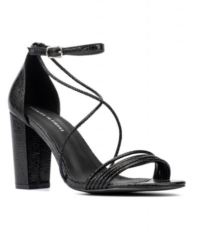 Women's Belinda Wide Width Heels Sandals Black $35.89 Shoes