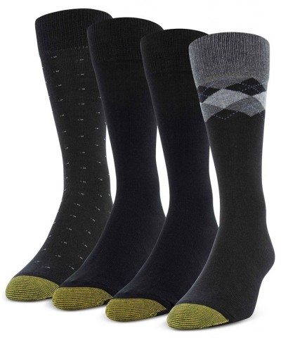 Men's 4-Pack Casual Argyle Crew Socks Black $11.05 Socks