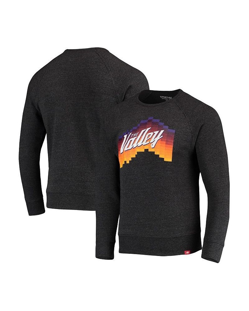 Men's Heathered Black Phoenix Suns Harmon Raglan Tri-Blend Pullover Sweatshirt $41.40 Sweatshirt