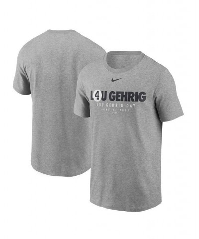 Men's Heather Gray New York Yankees 2021 Lou Gehrig Day T-shirt $26.54 T-Shirts