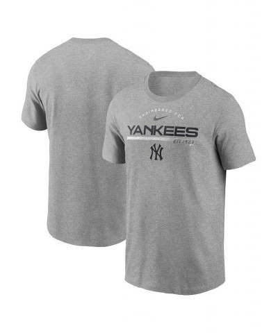 Men's Heather Gray New York Yankees Team Engineered Performance T-shirt $27.49 T-Shirts