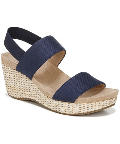 Delta Wedge Sandals Blue $34.85 Shoes