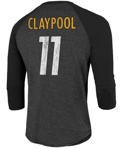 Men's Chase Claypool Black Pittsburgh Steelers Team Player Name Number Tri-Blend Raglan 3/4 Sleeve T-shirt $24.93 T-Shirts