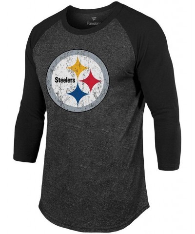 Men's Chase Claypool Black Pittsburgh Steelers Team Player Name Number Tri-Blend Raglan 3/4 Sleeve T-shirt $24.93 T-Shirts