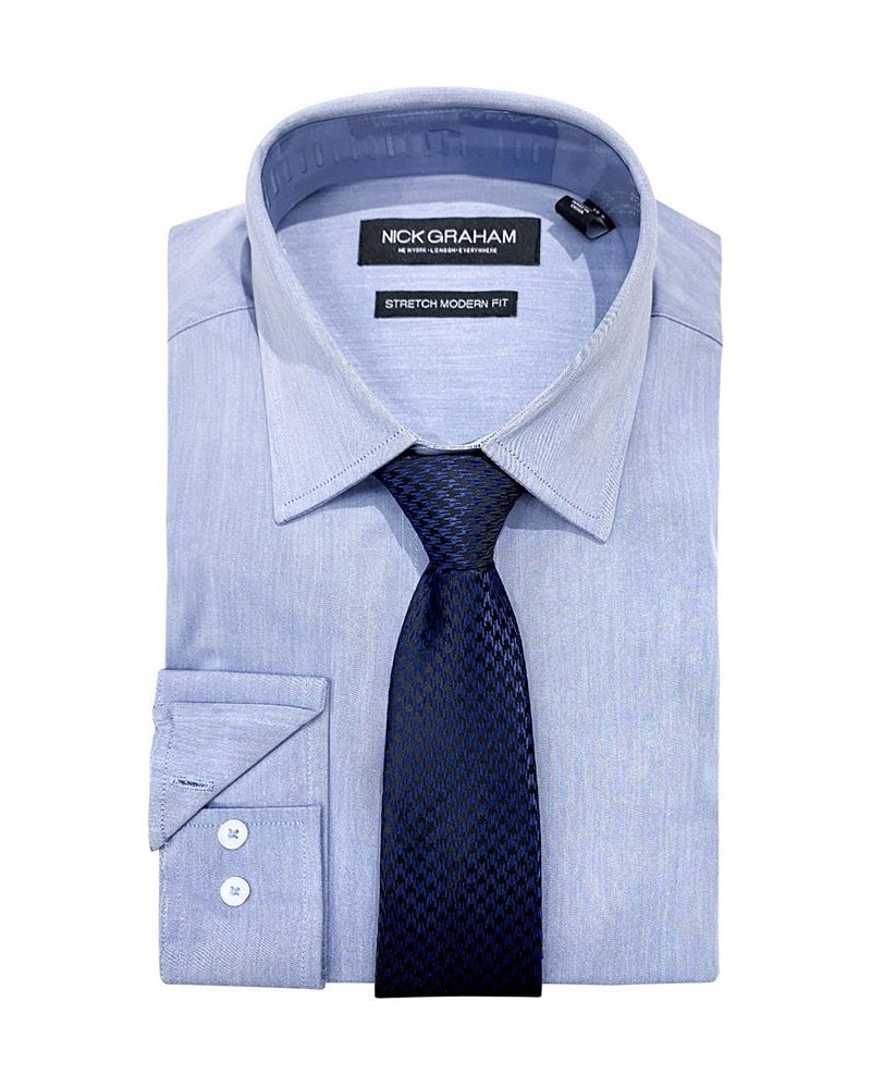 Men's Slim-Fit Chambray Dress Shirt & Tie Set Blue $24.64 Dress Shirts