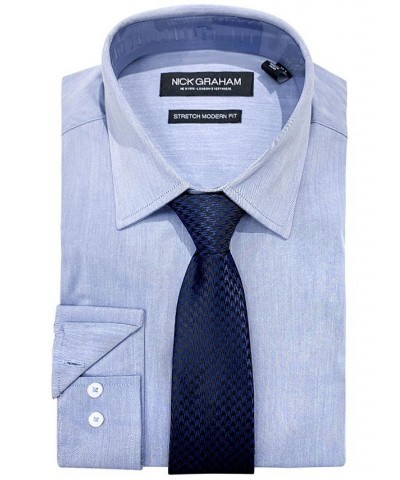 Men's Slim-Fit Chambray Dress Shirt & Tie Set Blue $24.64 Dress Shirts