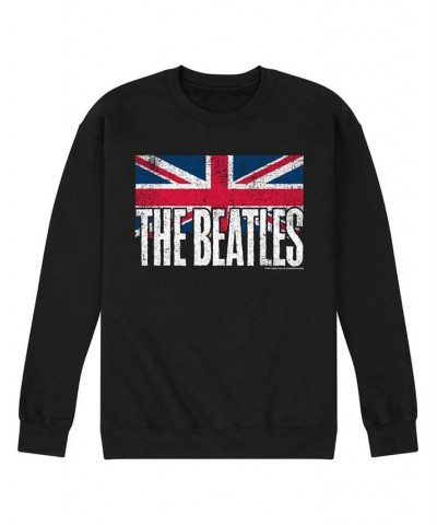 Men's The Beatles Union Jack Fleece Sweatshirt Black $24.75 Sweatshirt