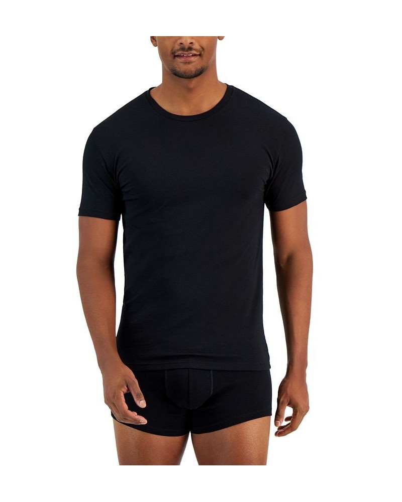 Men's 4-Pk. Slim-Fit Solid Cotton T-Shirts Black $17.40 Undershirt