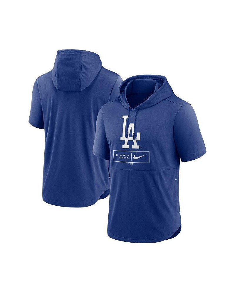 Men's Royal Los Angeles Dodgers Logo Lockup Performance Short-Sleeved Pullover Hoodie $31.50 Sweatshirt