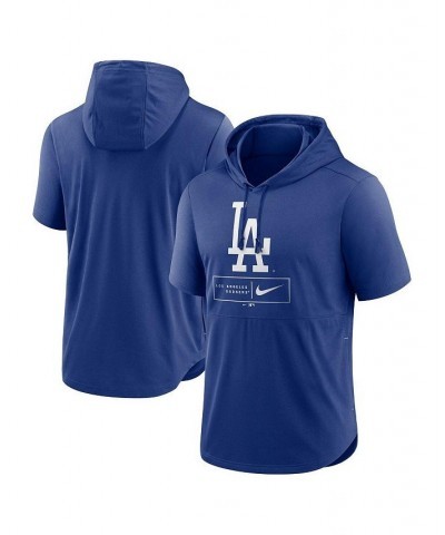 Men's Royal Los Angeles Dodgers Logo Lockup Performance Short-Sleeved Pullover Hoodie $31.50 Sweatshirt