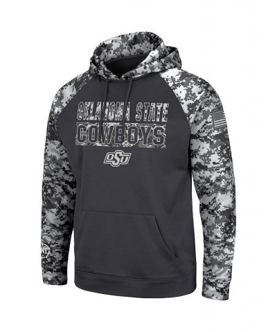 Men's Charcoal Oklahoma State Cowboys OHT Military-Inspired Appreciation Digital Camo Pullover Hoodie $27.26 Sweatshirt