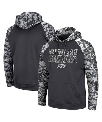 Men's Charcoal Oklahoma State Cowboys OHT Military-Inspired Appreciation Digital Camo Pullover Hoodie $27.26 Sweatshirt