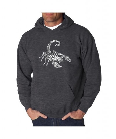 Men's Word Art Hooded Sweatshirt - Types of Scorpions Black $25.20 Sweatshirt