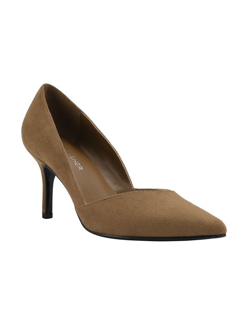 Women's Tuscany Slip On Stiletto Dress Pumps Brown $39.16 Shoes