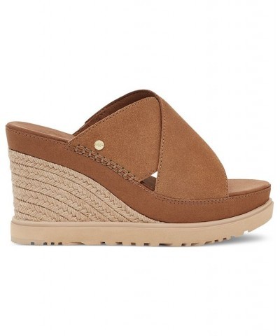 Women's Abbot Slip-On Crisscross Espadrille Wedge Sandals Green $66.00 Shoes