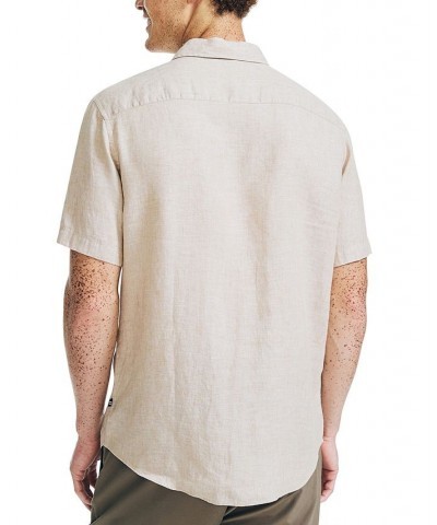 Men's Classic-Fit Solid Linen Short-Sleeve Shirt Tan/Beige $29.25 Shirts