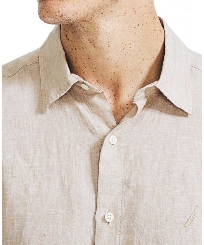 Men's Classic-Fit Solid Linen Short-Sleeve Shirt Tan/Beige $29.25 Shirts