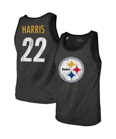 Men's Threads Najee Harris Heathered Black Pittsburgh Steelers Player Name and Number Tri-Blend Tank Top $23.76 T-Shirts