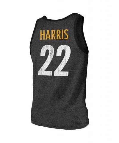 Men's Threads Najee Harris Heathered Black Pittsburgh Steelers Player Name and Number Tri-Blend Tank Top $23.76 T-Shirts