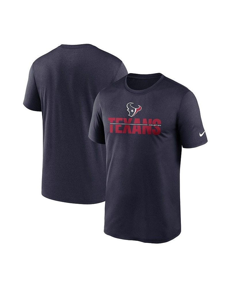 Men's Navy Houston Texans Legend Microtype Performance T-shirt $18.45 T-Shirts