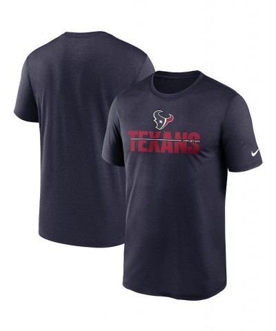 Men's Navy Houston Texans Legend Microtype Performance T-shirt $18.45 T-Shirts