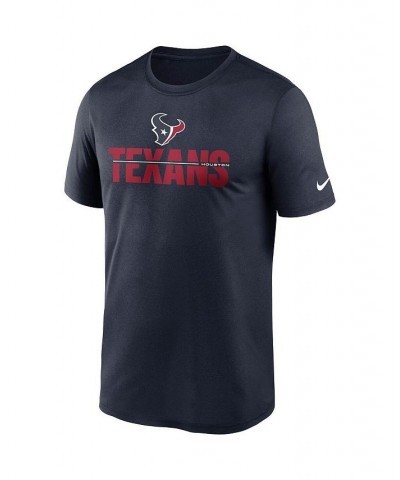 Men's Navy Houston Texans Legend Microtype Performance T-shirt $18.45 T-Shirts