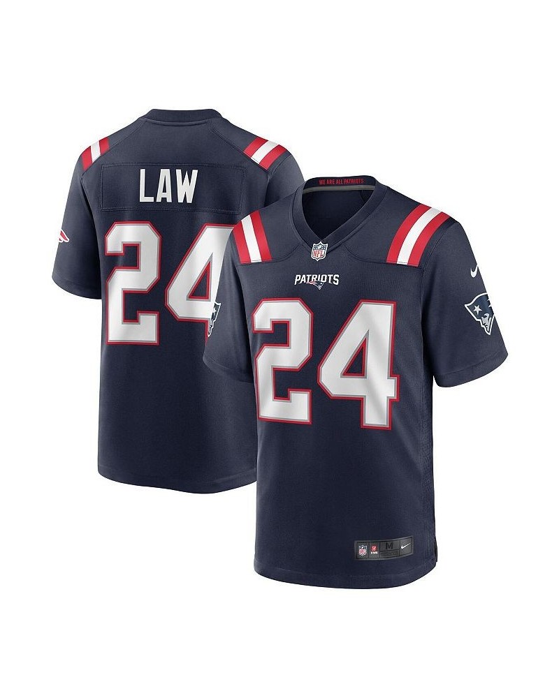 Men's Ty Law Navy New England Patriots Game Retired Player Jersey $53.20 Jersey