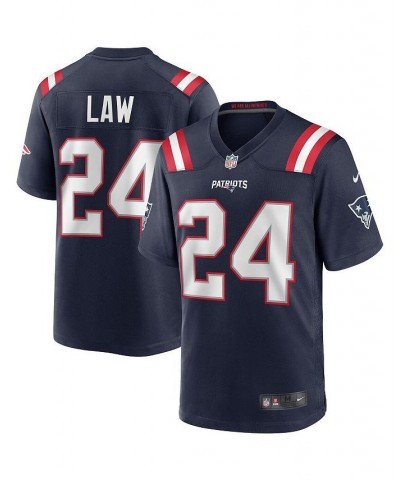 Men's Ty Law Navy New England Patriots Game Retired Player Jersey $53.20 Jersey