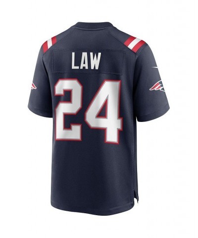 Men's Ty Law Navy New England Patriots Game Retired Player Jersey $53.20 Jersey