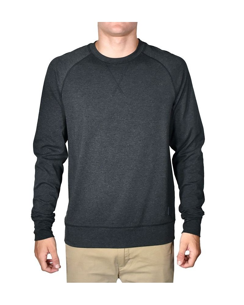 Men's Stretch Jersey Long Sleeve Crewneck Shirt Gray $28.50 Shirts