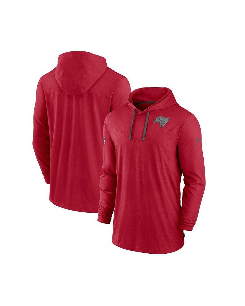 Men's Red Tampa Bay Buccaneers Sideline Pop Performance Pullover Long Sleeve Hoodie T-shirt $31.61 T-Shirts