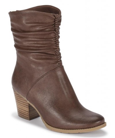 Women's Leslie Mid Shaft Boot Brown $36.89 Shoes