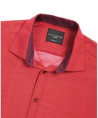 Men's Regular Fit Performance Wrinkle Free Dress Shirt Red $17.00 Dress Shirts