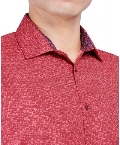 Men's Regular Fit Performance Wrinkle Free Dress Shirt Red $17.00 Dress Shirts