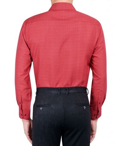 Men's Regular Fit Performance Wrinkle Free Dress Shirt Red $17.00 Dress Shirts