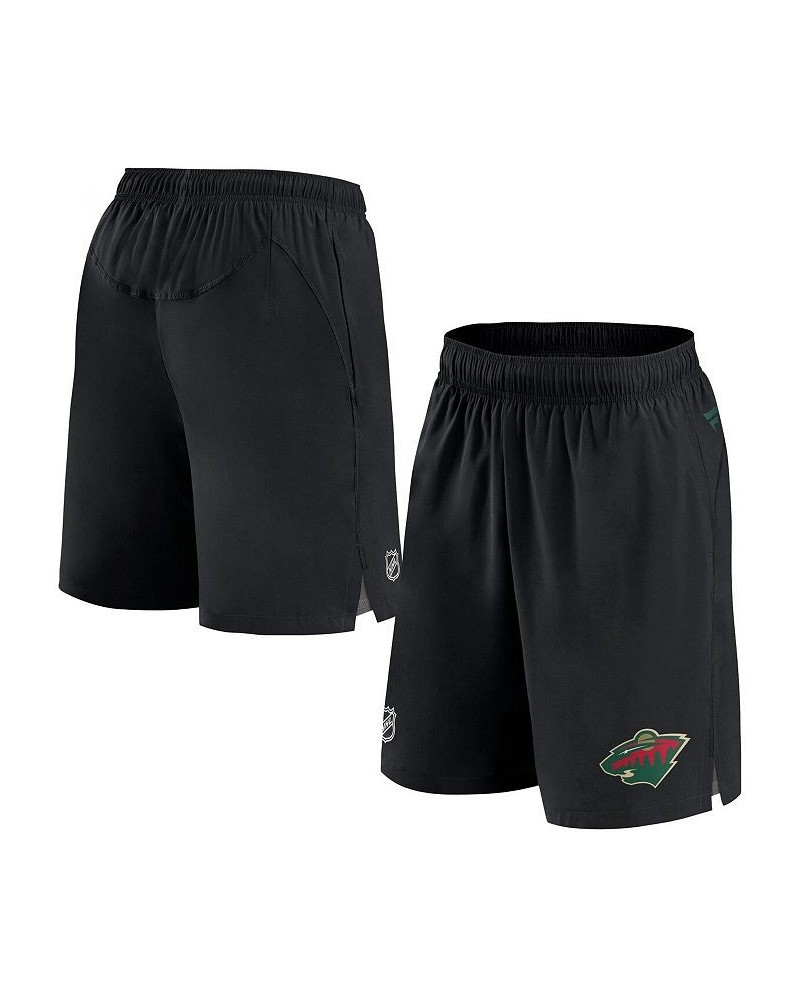 Men's Branded Black Minnesota Wild Authentic Pro Rink Shorts $23.20 Shorts