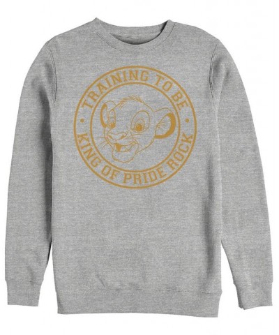 Disney Men's Lion King Simba King in Training, Crewneck Fleece Gray $26.40 Sweatshirt