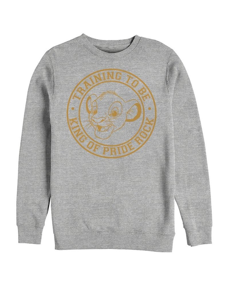 Disney Men's Lion King Simba King in Training, Crewneck Fleece Gray $26.40 Sweatshirt