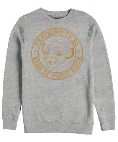 Disney Men's Lion King Simba King in Training, Crewneck Fleece Gray $26.40 Sweatshirt