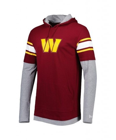 Men's Burgundy Washington Commanders Long Sleeve Hoodie T-shirt $33.14 T-Shirts