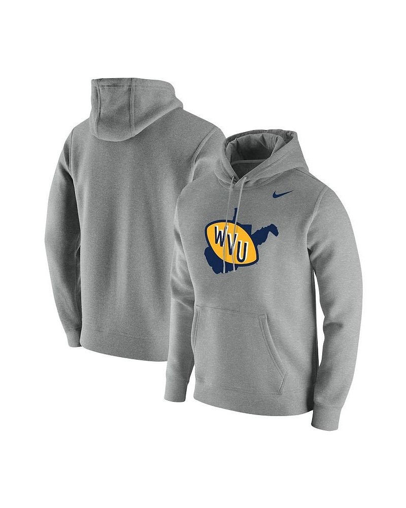 Men's Heathered Gray West Virginia Mountaineers Vintage-Like School Logo Pullover Hoodie $36.55 Sweatshirt